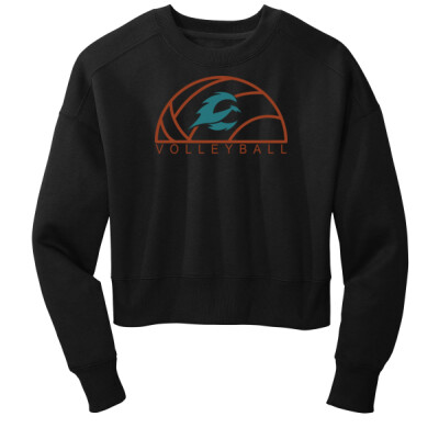 Volleyball Ladies Fleece Cropped Thumbnail